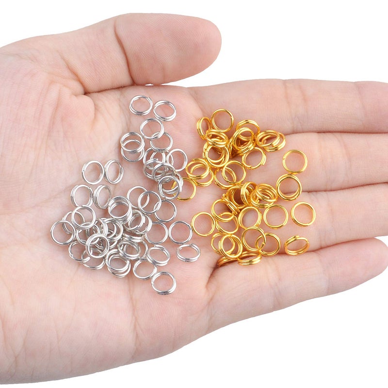 Aylifu 6mm Split Rings, 600 Pieces Small Split Key Rings Double Loop Jump Rings Connectors for DIY Jewelry Making - Silver and Gold - Image 4